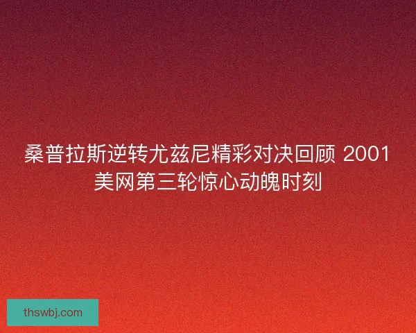 桑普拉斯逆转尤兹尼精彩对决回顾 2001美网第三轮惊心动魄时刻 桑普拉斯逆转尤兹尼精彩对决回顾 2001美网第三轮惊心动魄时刻
